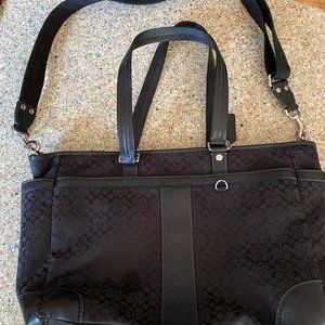 XL Coach Signature Black Canvas Tote